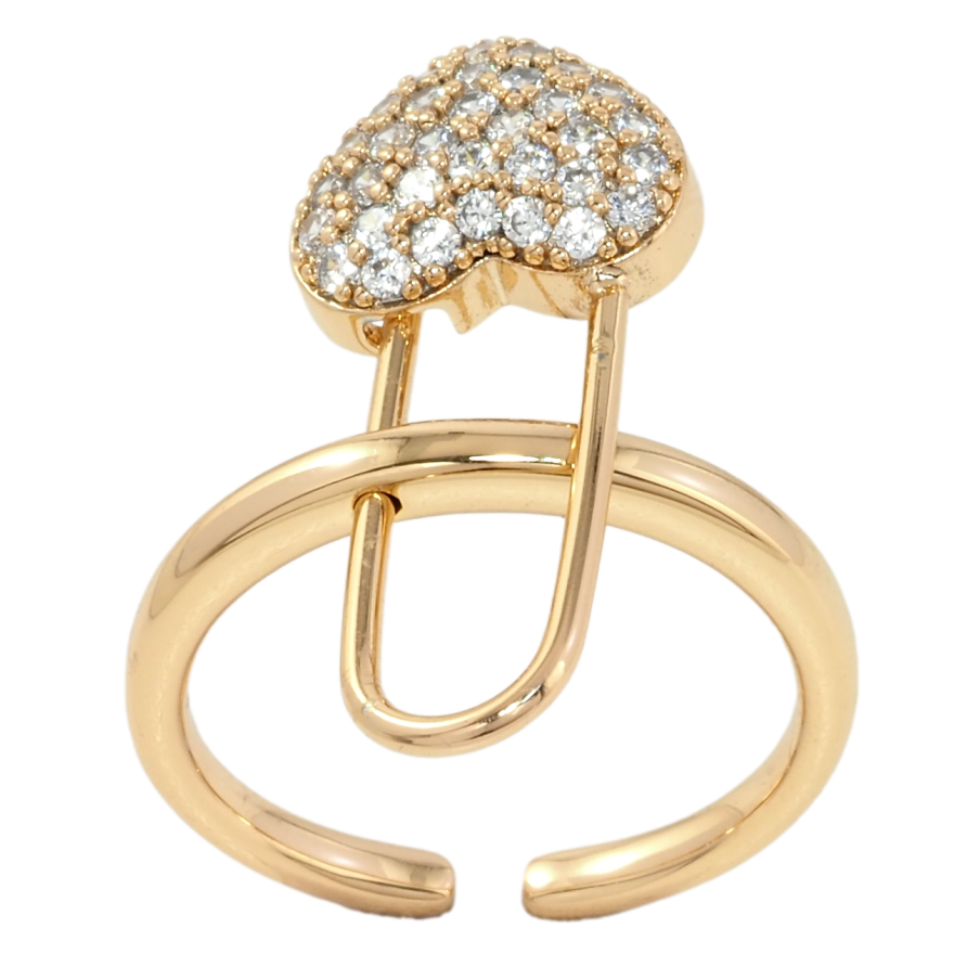 Кольцо Xuping Позолота 18K Съёмная булавка сердечко фото №1 Кольцо Xuping Позолота 18K Съёмная булавка сердечко фото №1