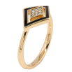 Кольцо Xuping Позолота 18K Ромб с цирконием и черной эмалью фото №2 Кольцо Xuping Позолота 18K Ромб с цирконием и черной эмалью фото №2