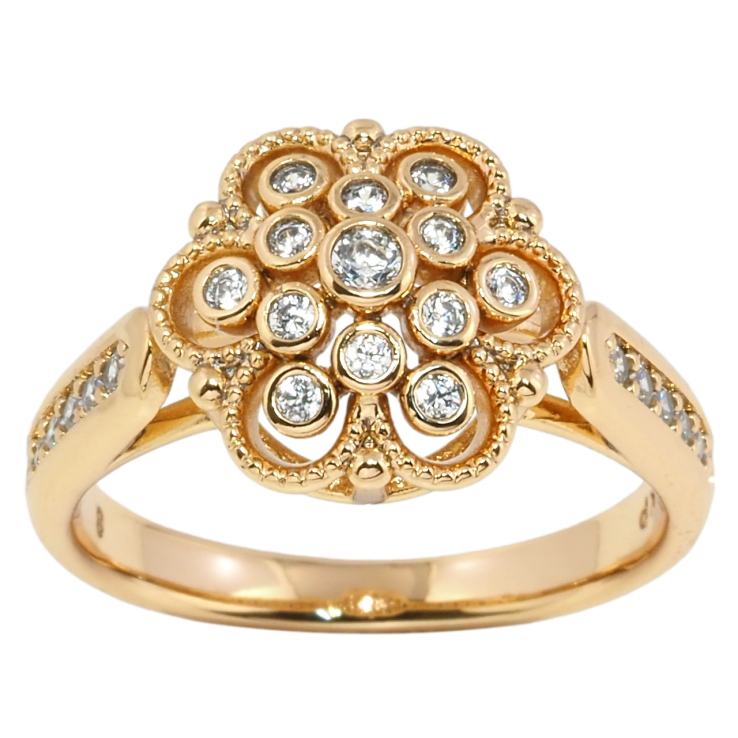 Каблучка Xuping Позолота 18K Квіточка з цирконієм фото №14 Каблучка Xuping Позолота 18K Квіточка з цирконієм фото №14