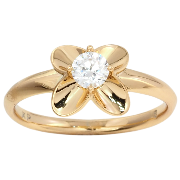 Каблучка Xuping Позолота 18K Квітка з фіанітом фото №13