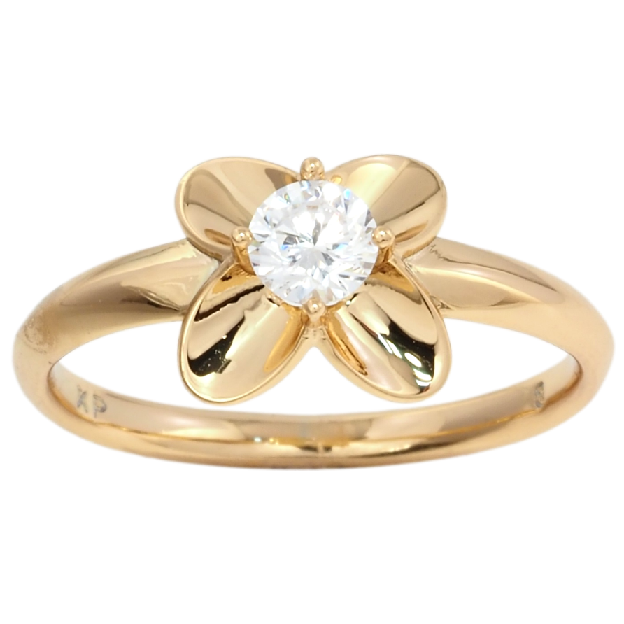 Каблучка Xuping Позолота 18K Квітка з фіанітом фото №1 Каблучка Xuping Позолота 18K Квітка з фіанітом фото №1