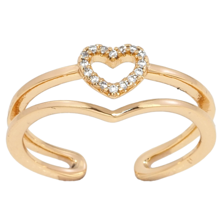 Кольцо Xuping Позолота 18K Сердечко с цирконием фото №22
