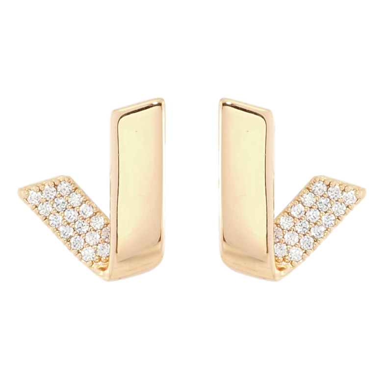 Сережки Xuping M&L Колір 18K пусети Куточки з цирконієм фото №3
