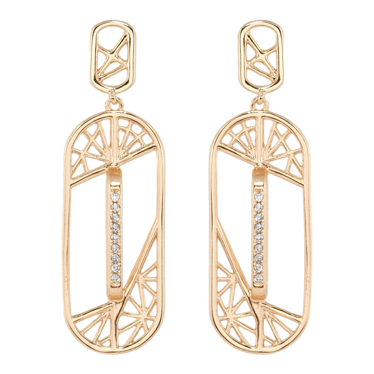 Серьги Xuping M&L Цвет 18K пусеты Резные подвески с дорожками циркония фото №19