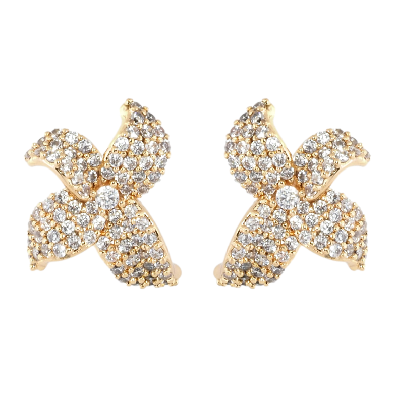 Сережки Xuping M&L Колір 18K пусети Квіточки з інкрустацією цирконієм фото №4