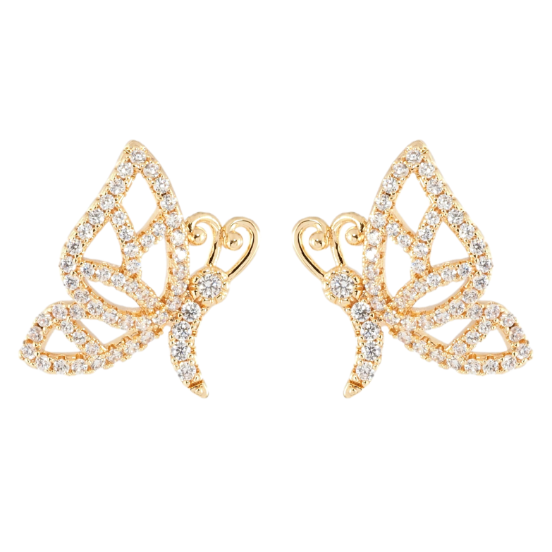 Сережки Xuping M&L Колір 18K пусети Метелики фото №2 Сережки Xuping M&L Колір 18K пусети Метелики фото №2
