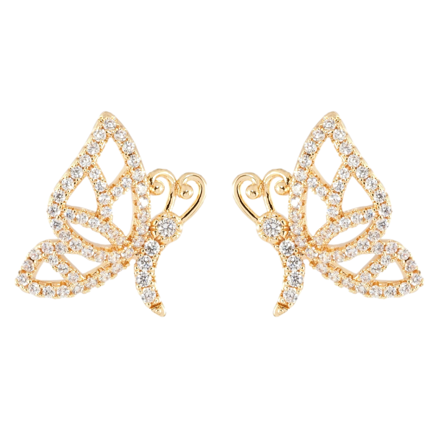 Сережки Xuping M&L Колір 18K пусети Метелики фото №1 Сережки Xuping M&L Колір 18K пусети Метелики фото №1