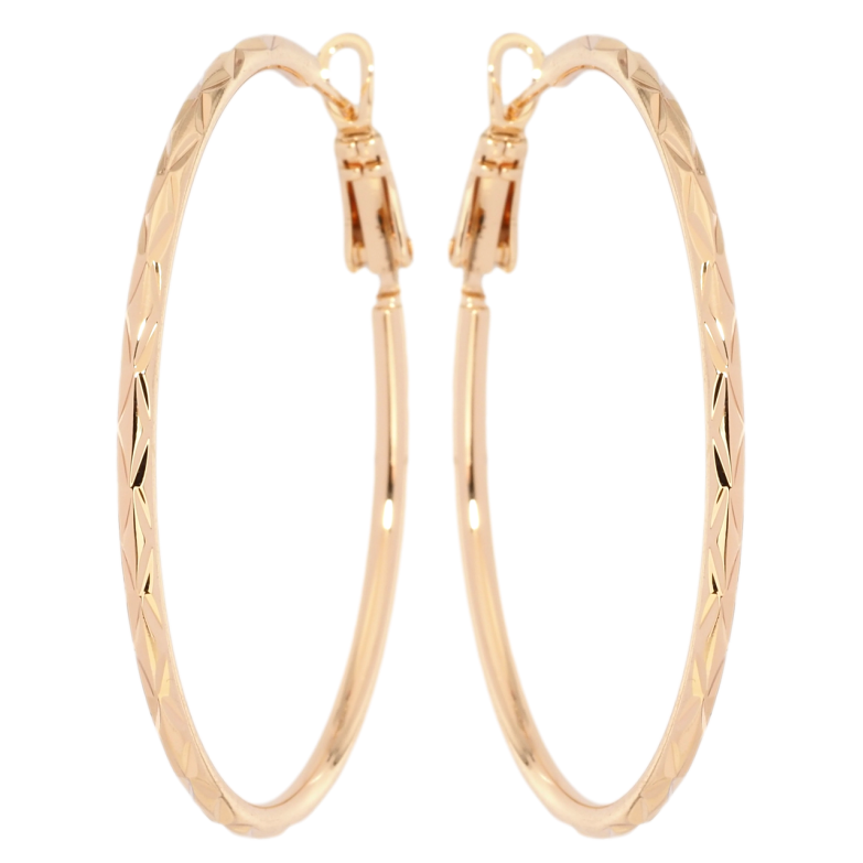 Сережки Xuping M&L Колір 18K кільця (конго) Візерунок насічками ø 4.7см фото №16 Сережки Xuping M&L Колір 18K кільця (конго) Візерунок насічками ø 4.7см фото №16