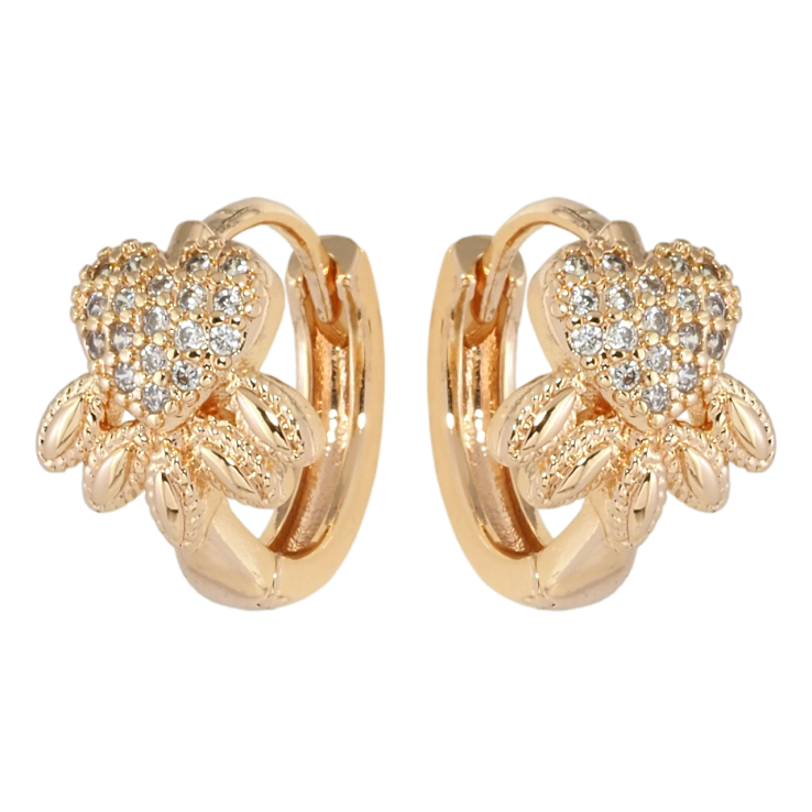 Серьги Xuping M&L Цвет 18K колечки Декоративные сердечки с цирконием фото №22
