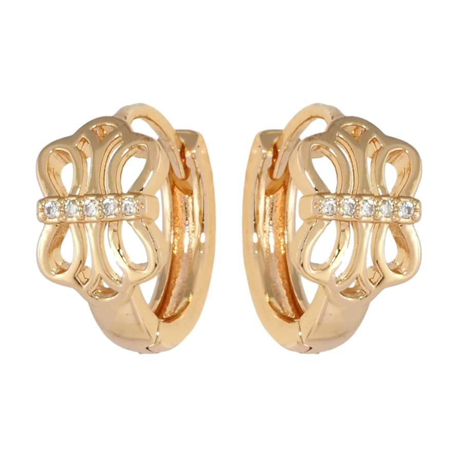 Сережки Xuping M&L Колір 18K колечка Візерунок з цирконієм фото №1 Сережки Xuping M&L Колір 18K колечка Візерунок з цирконієм фото №1