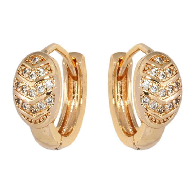 Серьги Xuping M&L Цвет 18K колечки Овалы с цирконием фото №20