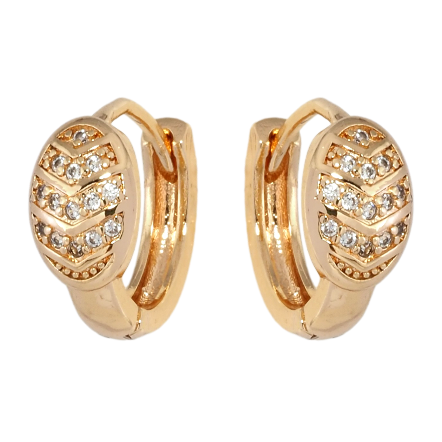 Серьги Xuping M&L Цвет 18K колечки Овалы с цирконием фото №1