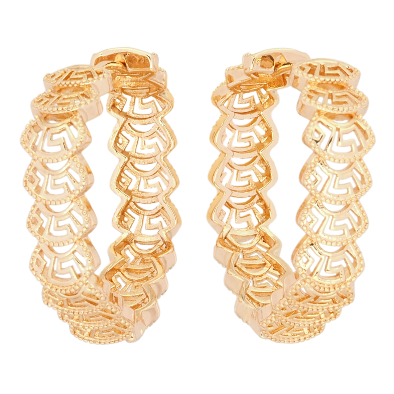 Сережки Xuping M&L Колір 18K колечка Різьблений візерунок фото №6 Сережки Xuping M&L Колір 18K колечка Різьблений візерунок фото №6
