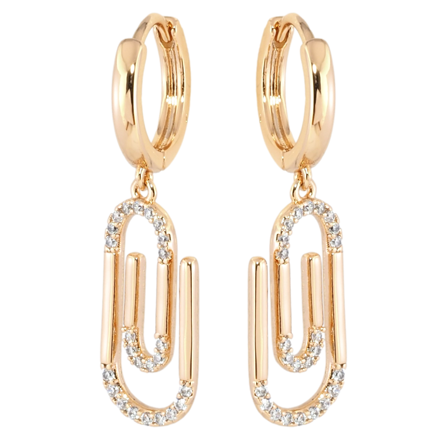 Серьги Xuping Позолота 18K подвески на колечках Скрепки фото №1 Серьги Xuping Позолота 18K подвески на колечках Скрепки фото №1