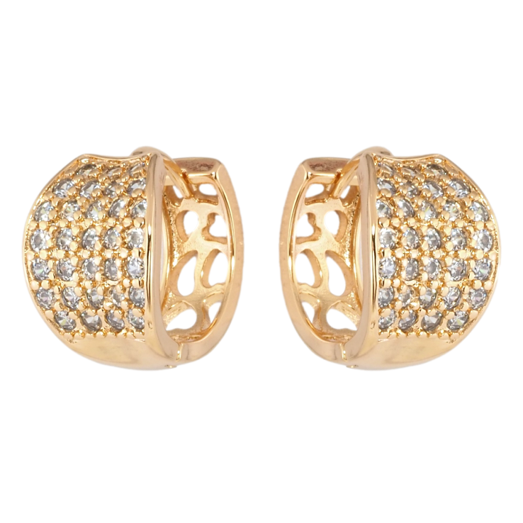 Серьги Xuping Позолота 18K колечки Инкрустация цирконием фото №10