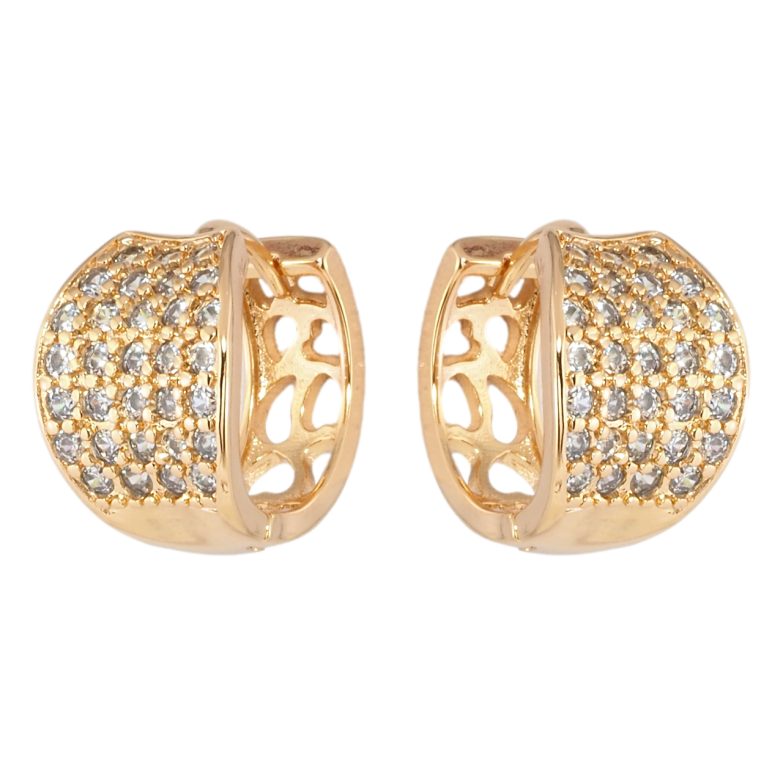 Сережки Xuping Позолота 18K колечка Інкрустація цирконієм фото №5 Сережки Xuping Позолота 18K колечка Інкрустація цирконієм фото №5