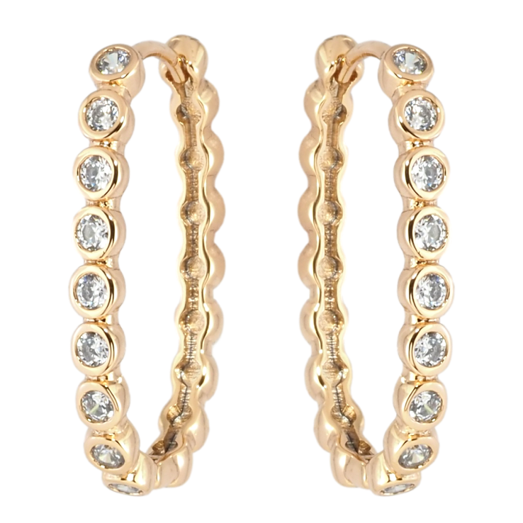 Серьги Xuping Позолота 18K колечки Дорожки циркония фото №12 Серьги Xuping Позолота 18K колечки Дорожки циркония фото №12