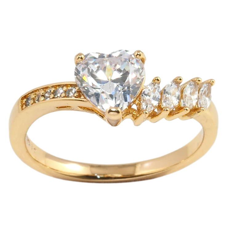 Каблучка Xuping Позолота 18K Кришталеве серце фото №10 Каблучка Xuping Позолота 18K Кришталеве серце фото №10