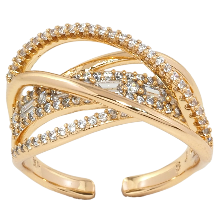 Каблучка Xuping Позолота 18K Декоративний візерунок із доріжок цирконію фото №16