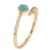 Каблучка Xuping Позолота 18K Бірюзове серце з доріжками цирконію фото №2 Каблучка Xuping Позолота 18K Бірюзове серце з доріжками цирконію фото №2