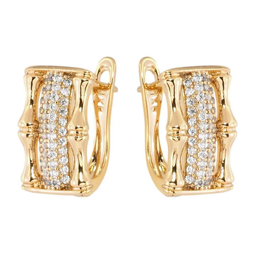 Серьги Xuping Позолота 18K английский замок Узор с инкрустацией цирконием фото №1 Серьги Xuping Позолота 18K английский замок Узор с инкрустацией цирконием фото №1