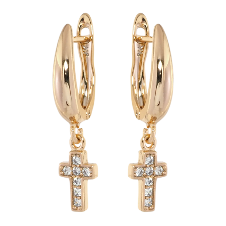 Серьги Xuping Позолота 18K английский замок Крестики с цирконием фото №20 Серьги Xuping Позолота 18K английский замок Крестики с цирконием фото №20