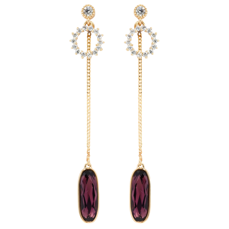 Сережки Xuping колір 18K з кристалами Swarovski пусети Віночок і овальний кристал на ланцюжку фото №3 Сережки Xuping колір 18K з кристалами Swarovski пусети Віночок і овальний кристал на ланцюжку фото №3
