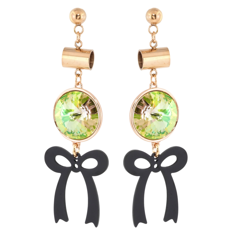 Сережки Xuping колір РВ з кристалами Swarovski пусети Конусний Кристал з Підвіскою Бантик фото №1 Сережки Xuping колір РВ з кристалами Swarovski пусети Конусний Кристал з Підвіскою Бантик фото №1