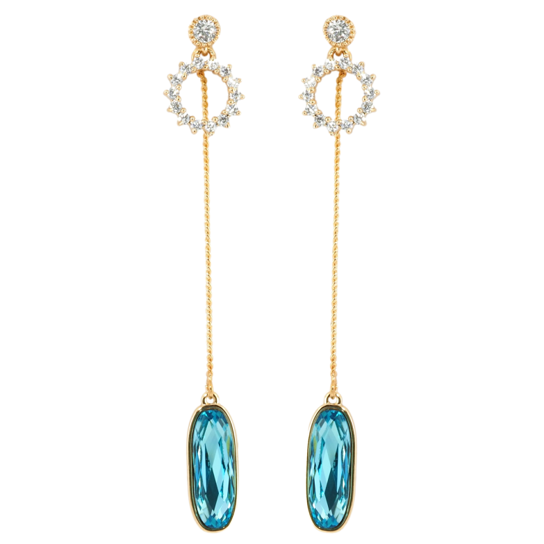 Сережки Xuping колір 18K з кристалами Swarovski пусети Овальний Кристал Колір Aquamarine фото №1 Сережки Xuping колір 18K з кристалами Swarovski пусети Овальний Кристал Колір Aquamarine фото №1