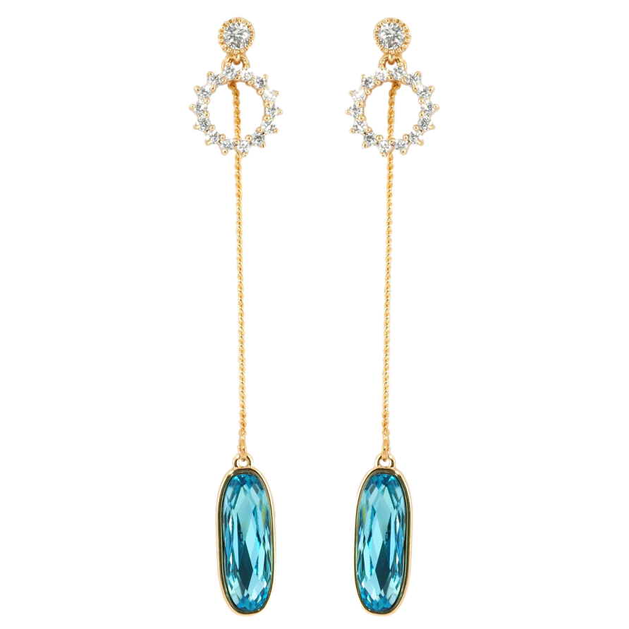 Сережки Xuping колір 18K з кристалами Swarovski пусети Овальний Кристал Колір Aquamarine фото №1 Сережки Xuping колір 18K з кристалами Swarovski пусети Овальний Кристал Колір Aquamarine фото №1