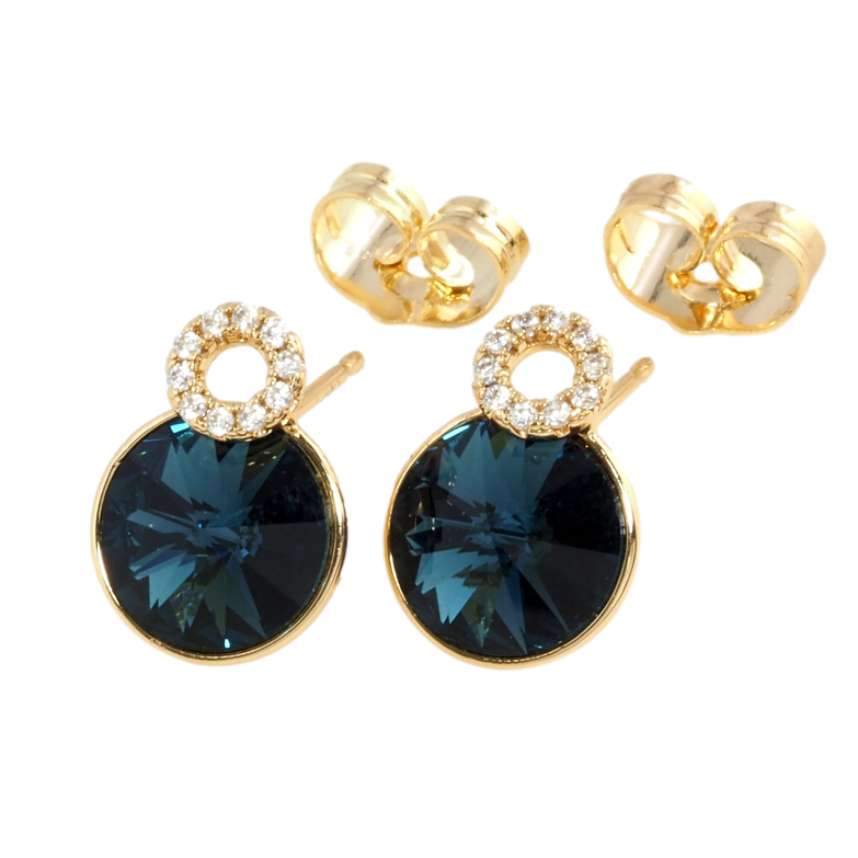 Сережки Xuping колір 18K з кристалами Swarovski пусети Синій Куполоподібний Кристал і Круг фото №10 Сережки Xuping колір 18K з кристалами Swarovski пусети Синій Куполоподібний Кристал і Круг фото №10