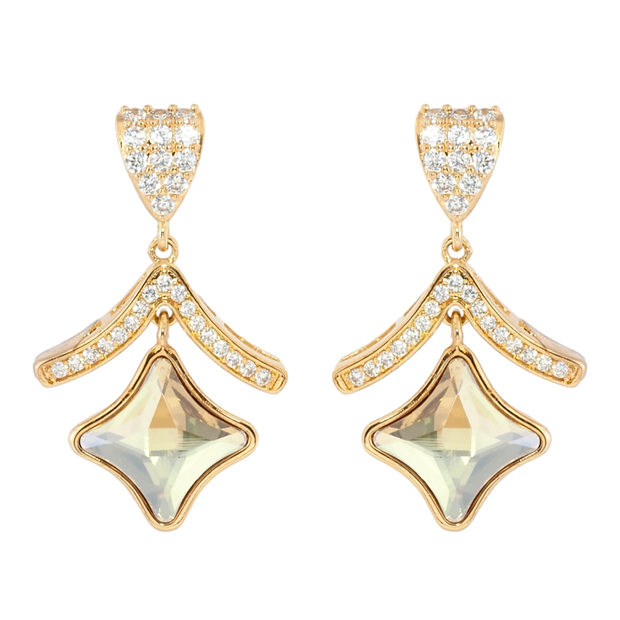 Сережки Xuping колір 18K з кристалами Swarovski пусети Декоративна підвіска з з фігурним кристалом фото №1 Сережки Xuping колір 18K з кристалами Swarovski пусети Декоративна підвіска з з фігурним кристалом фото №1