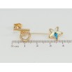 Сережки Xuping колір 18K з кристалами Swarovski пусети Серце та Райдужний Кристал Зірочка фото №2