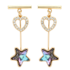Сережки Xuping колір 18K з кристалами Swarovski пусети Сердечко та Кристал Зірочка фото №2 Сережки Xuping колір 18K з кристалами Swarovski пусети Сердечко та Кристал Зірочка фото №2