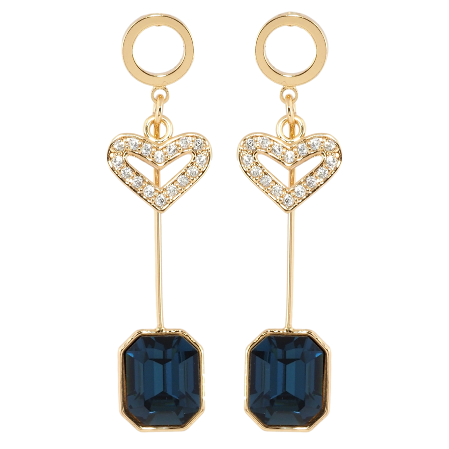 Серьги Xuping цвет 18K с кристаллами Swarovski пусеты Сердечко Восьмигранный Кристалл фото №1 Серьги Xuping цвет 18K с кристаллами Swarovski пусеты Сердечко Восьмигранный Кристалл фото №1