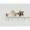 Сережки Xuping колір 18K з кристалами Swarovski пусети Квадрат із підвіскою зірочка фото №2