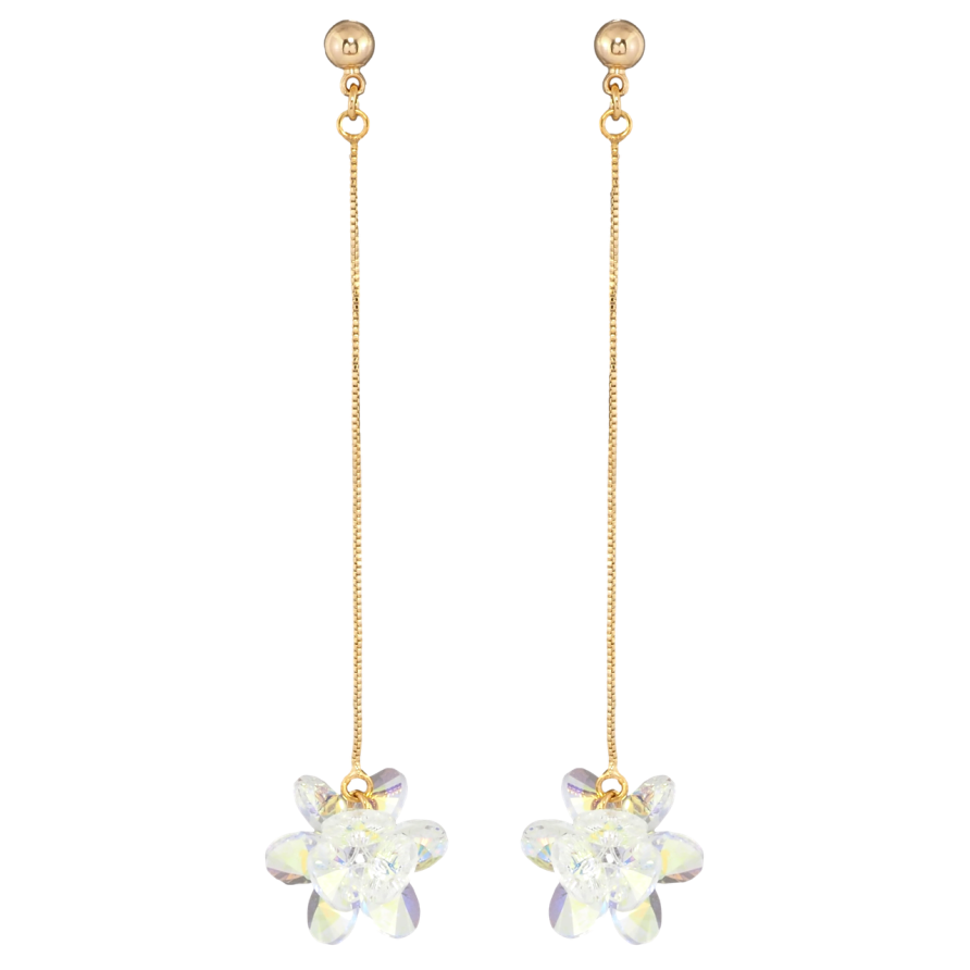 Сережки Xuping колір 18K з кристалами Swarovski пусети Кристали Shimmer на ланцюжку фото №1 Сережки Xuping колір 18K з кристалами Swarovski пусети Кристали Shimmer на ланцюжку фото №1