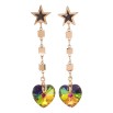 Сережки Xuping колір РВ з кристалами Swarovski пусети Зірки з підвісками з кристальних сердець Vitrail фото №2 Сережки Xuping колір РВ з кристалами Swarovski пусети Зірки з підвісками з кристальних сердець Vitrail фото №2
