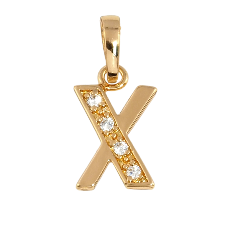 Кулон Xuping Позолота 18K Літера Х фото №4 Кулон Xuping Позолота 18K Літера Х фото №4