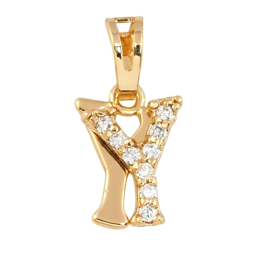 Кулон Xuping Позолота 18K Літера Y з цирконієм фото №1