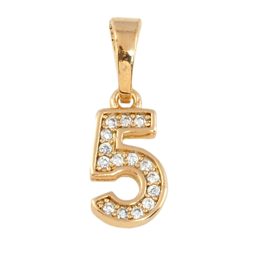 Кулон дитячий Xuping Позолота 18K Цифра 5 з цирконієм для ланцюжка до 5мм фото №1 Кулон дитячий Xuping Позолота 18K Цифра 5 з цирконієм для ланцюжка до 5мм фото №1