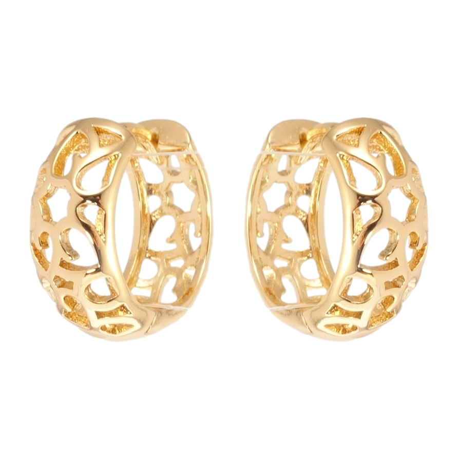 Сережки Xuping Позолота 18K колечки Різний орнамент фото №1 Сережки Xuping Позолота 18K колечки Різний орнамент фото №1