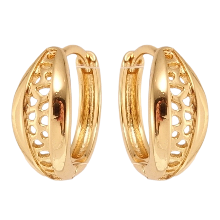 Серьги Xuping Позолота 18K колечки Листики с резным узором фото №16 Серьги Xuping Позолота 18K колечки Листики с резным узором фото №16