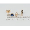 Серьги Xuping Позолота 18K пусеты Синий фианит с дорожкой циркония фото №2