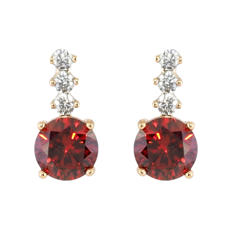 Серьги Xuping Позолота 18K пусеты Красный фианит с дорожкой циркония фото №16 Серьги Xuping Позолота 18K пусеты Красный фианит с дорожкой циркония фото №16