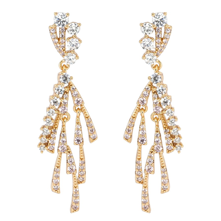 Серьги Xuping Позолота 18K пусеты Декоративные подвески с цирконием фото №1