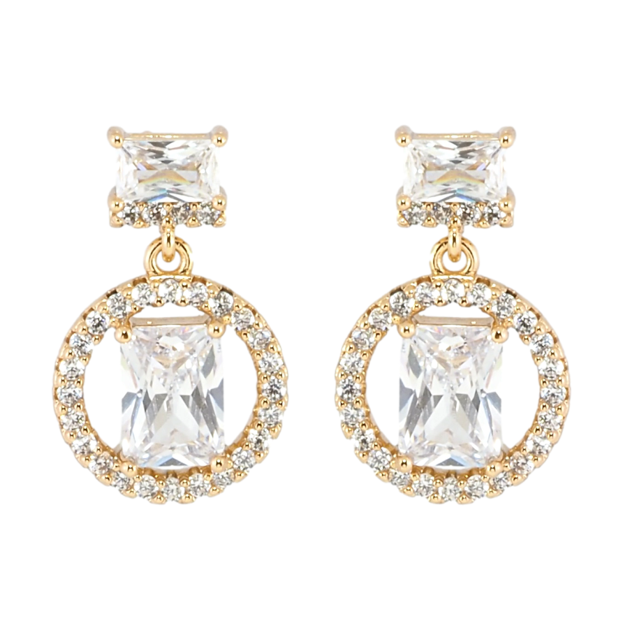 Серьги Xuping Позолота 18K пусеты Кристальные подвески фото №1 Серьги Xuping Позолота 18K пусеты Кристальные подвески фото №1