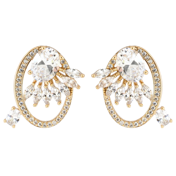 Серьги Xuping Позолота 18K пусеты Декоративный узор с цирконием фото №4 Серьги Xuping Позолота 18K пусеты Декоративный узор с цирконием фото №4