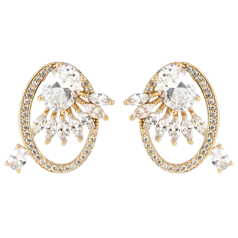 Серьги Xuping Позолота 18K пусеты Декоративный узор с цирконием фото №1 Серьги Xuping Позолота 18K пусеты Декоративный узор с цирконием фото №1
