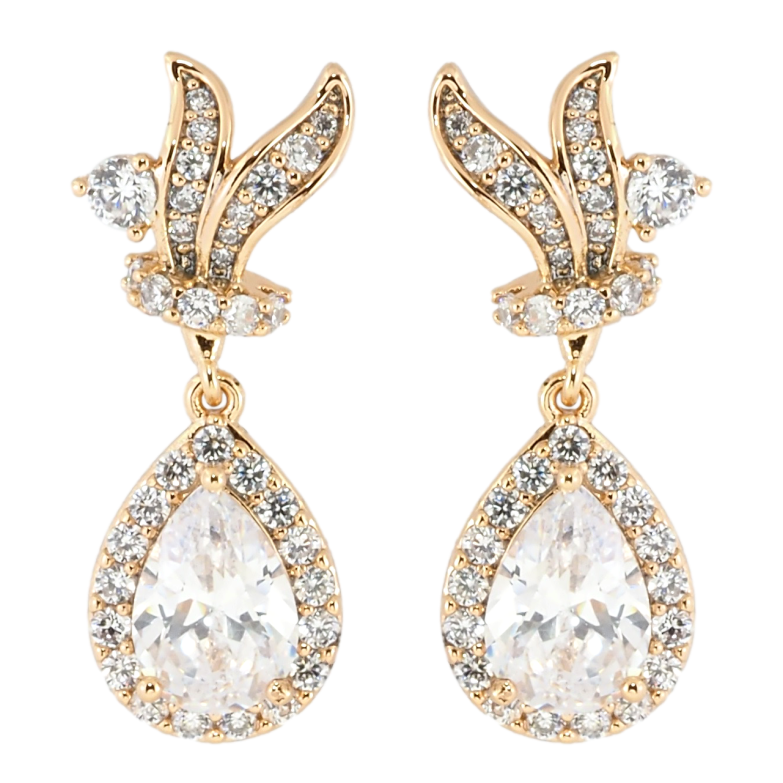 Серьги Xuping Позолота 18K пусеты Подвески с кристальными капельками фото №1 Серьги Xuping Позолота 18K пусеты Подвески с кристальными капельками фото №1